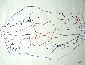 vrouw in spiegelbeeld