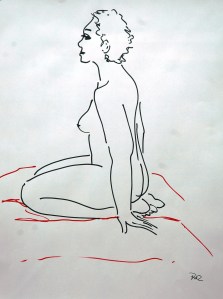 vrouw op hurken