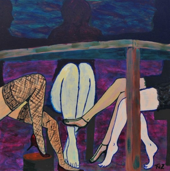 'Bekijk het eens van de andere kant', schilderij Frank de Zanger, Nieuwjaarsexpositie Vereniging Artishock, januari 2018