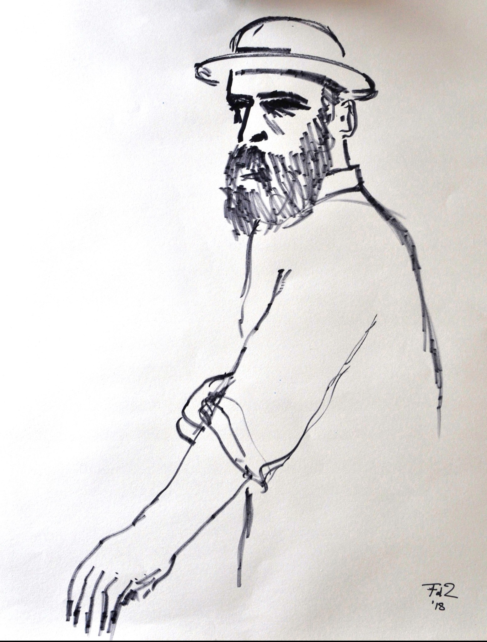 Frank de Zanger, model, staand, 2018